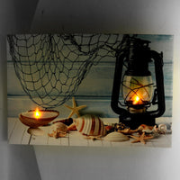 Quadro mare led conchiglie cm 60x2,3x40