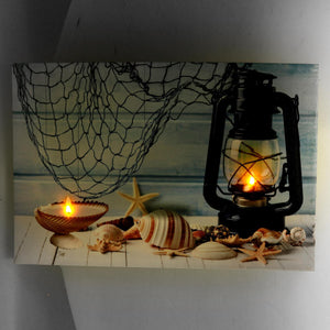 Quadro mare led conchiglie cm 60x2,3x40