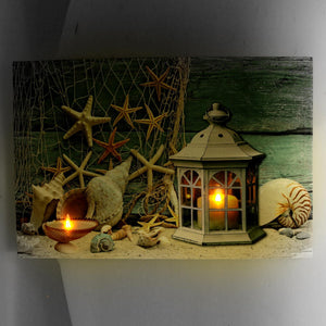 Quadro mare led lanterna cm 60x2,3x40