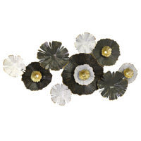 Quadro metallo fiori verde cm90,8x6,4x48,3