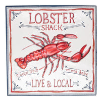 Quadro metallo mare aragosta cm 41,5x41,5x0,2