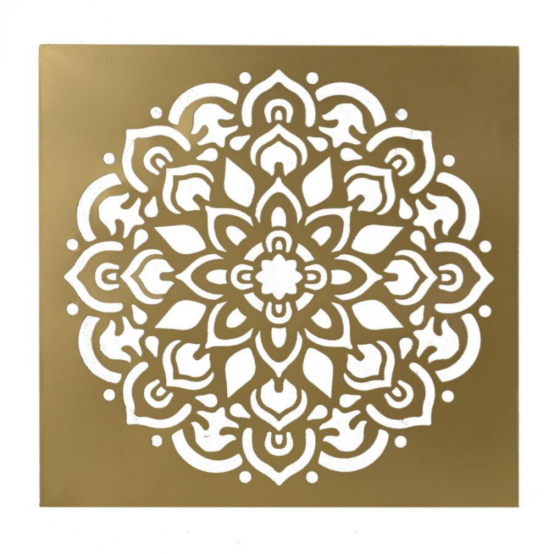 Quadro metallo oro quadro cm 56x56x3