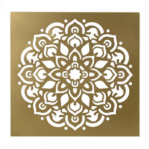 Quadro metallo oro quadro cm 56x56x3