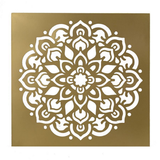 Quadro metallo oro quadro cm 56x56x3