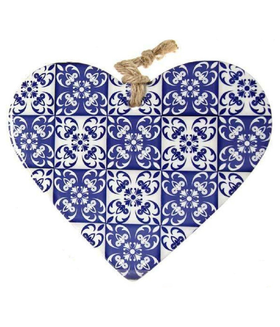 Quadro Quadretto Cuore Decorativo 16x19cm Ceramica Meditteraneo 6 Decori 730726         
