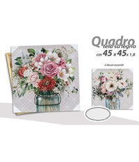 Quadro Quadretto Decorativo 45 X 45 X 1,8cm Tela Su Legno Deluxe 2 Decori 831997         