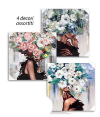 Quadro Quadretto Decorativo 45 X 45 X 1,8cm Tela Su Legno Deluxe 4 Decori 831966         