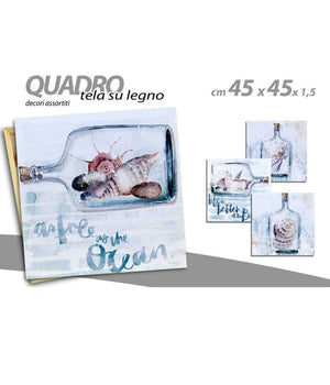 Quadro Quadretto Decorativo 45x45x1,5 Cm Tela Su Legno Deluxe Decori Ass. 743740         