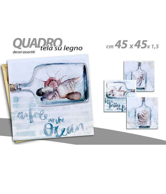 Quadro Quadretto Decorativo 45x45x1,5 Cm Tela Su Legno Deluxe Decori Ass. 743740         