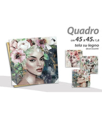 Quadro Quadretto Decorativo 45x45x1,8 Cm Tela Su Legno Deluxe Decori Ass. 806667         