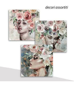 Quadro Quadretto Decorativo 45x45x1,8 Cm Tela Su Legno Deluxe Decori Ass. 806667         