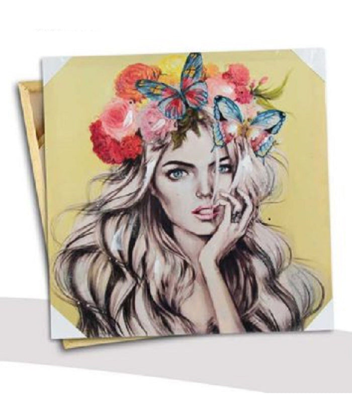 Quadro Quadretto Decorativo 45x45x1,8 Cm Tela Su Legno Deluxe Decori Ass 831751         