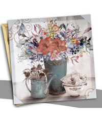 Quadro Quadretto Decorativo 45x45x1,8cm Tela Su Legno Decori Ass. Piante 757365         