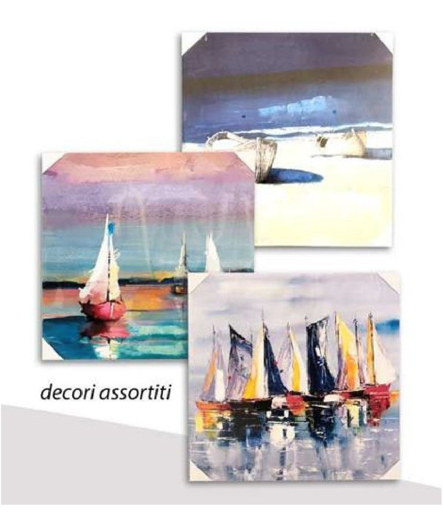 Quadro Quadretto Decorativo 45x45x1,8cm Tela Su Legno Deluxe Decori Ass 806810         