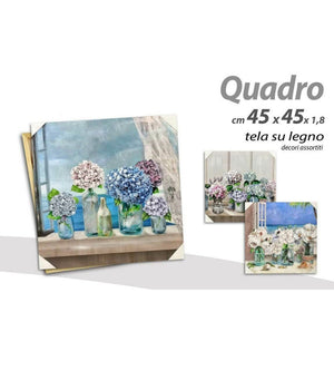 Quadro Quadretto Decorativo 45x45x1,8cm Tela Su Legno Deluxe Decori Ass. 806872         