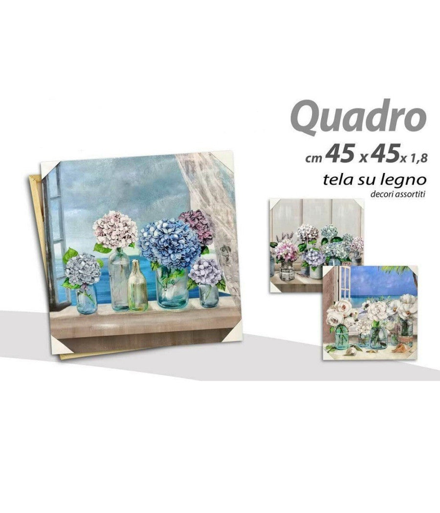Quadro Quadretto Decorativo 45x45x1,8cm Tela Su Legno Deluxe Decori Ass. 806872         