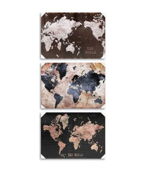 Quadro Quadretto Decorativo 50x40x1,5cm Tela Su Legno World 4 Decori Ass. 834806         