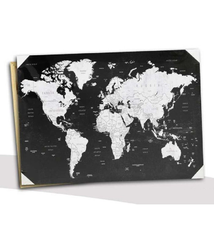 Quadro Quadretto Decorativo 50x40x1,5cm Tela Su Legno World 4 Decori Ass. 834806         