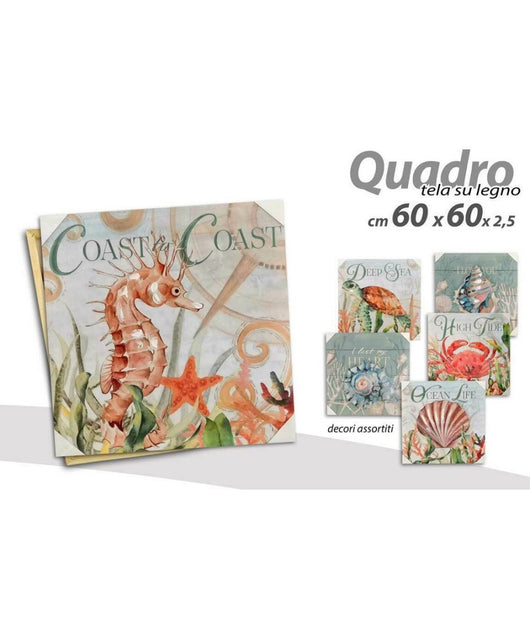 Quadro Quadretto Decorativo 60x60x2,5 Cm Tela Su Legno Deluxe Decori Ass 806551         