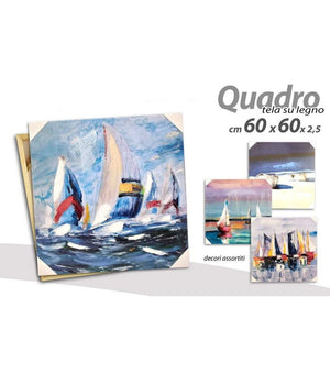 Quadro Quadretto Decorativo 60x60x2,5 Cm Tela Su Legno Deluxe Decori Ass. 806827         