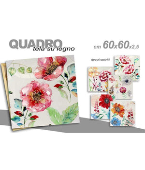 Quadro Quadretto Decorativo 60x60x2,5cm Tela Su Legno Deluxe Decori Ass. 723643         