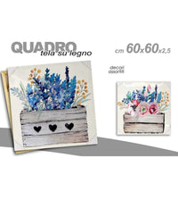 Quadro Quadretto Decorativo 60x60x2,5cm Tela Su Legno Deluxe Decori Ass. 730566         