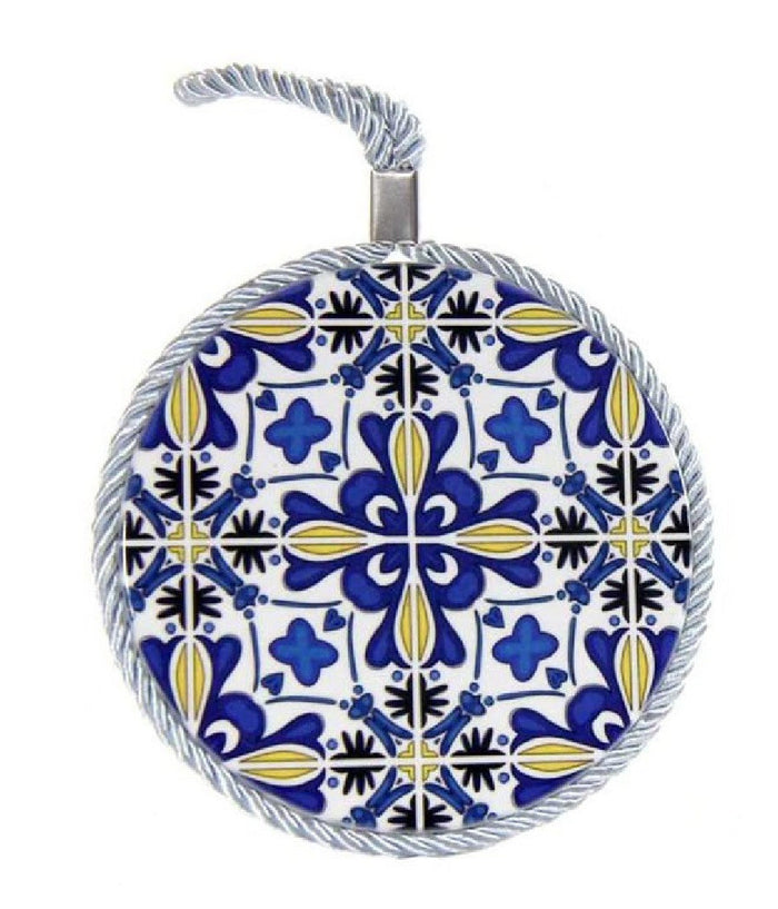 Quadro Quadretto Piastrella Ornamentale In Ceramica Tondo 11cm Decori Ass 730672         