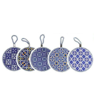 Quadro Quadretto Piastrella Ornamentale In Ceramica Tondo 16 Cm 6 Decori 730689         