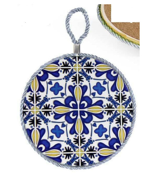 Quadro Quadretto Piastrella Ornamentale In Ceramica Tondo 16 Cm 6 Decori 730689         