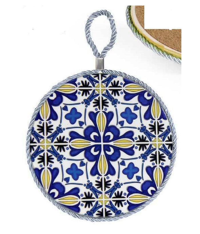Quadro Quadretto Piastrella Ornamentale In Ceramica Tondo 16 Cm 6 Decori 730689         