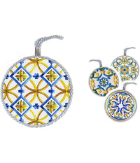 Quadro Quadretto Tondo In Ceramica Terra D'amuri Decori Assortiti 11 Cm 816529         