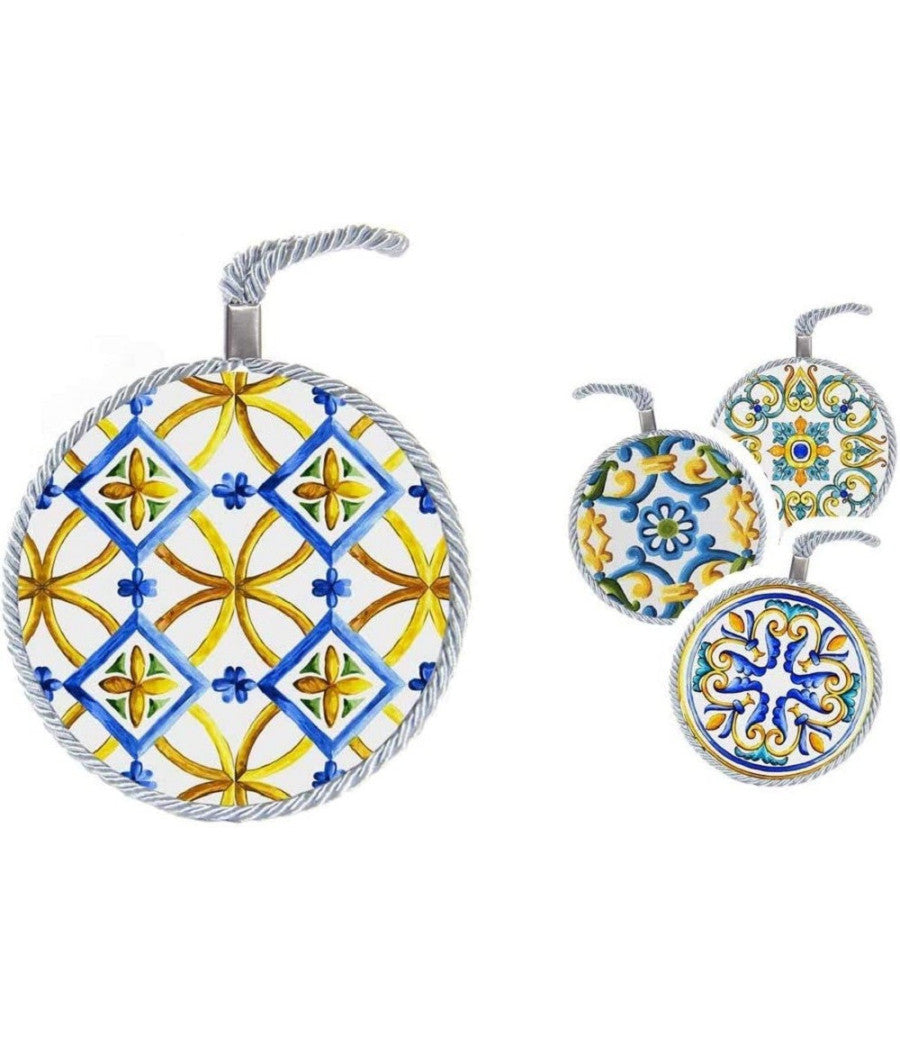 Quadro Quadretto Tondo In Ceramica Terra D'amuri Decori Assortiti 11 Cm 816529         