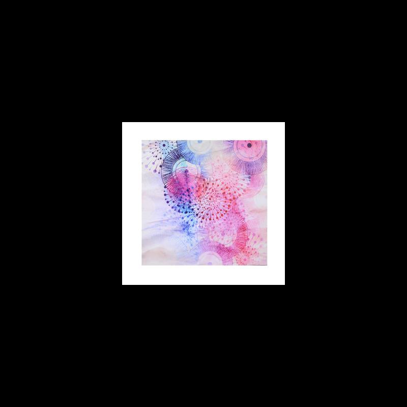 Quadro stampa bluetooth blu fucsia cm60x60x4