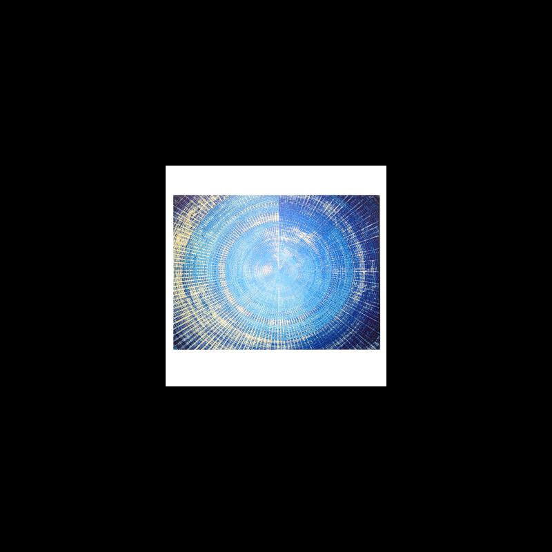 Quadro stampa bluetooth blu oro cm80x60x4