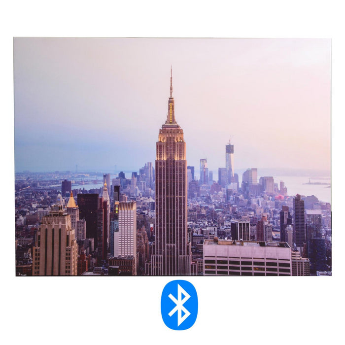 Quadro stampa bluetooth città alba cm80x60x4