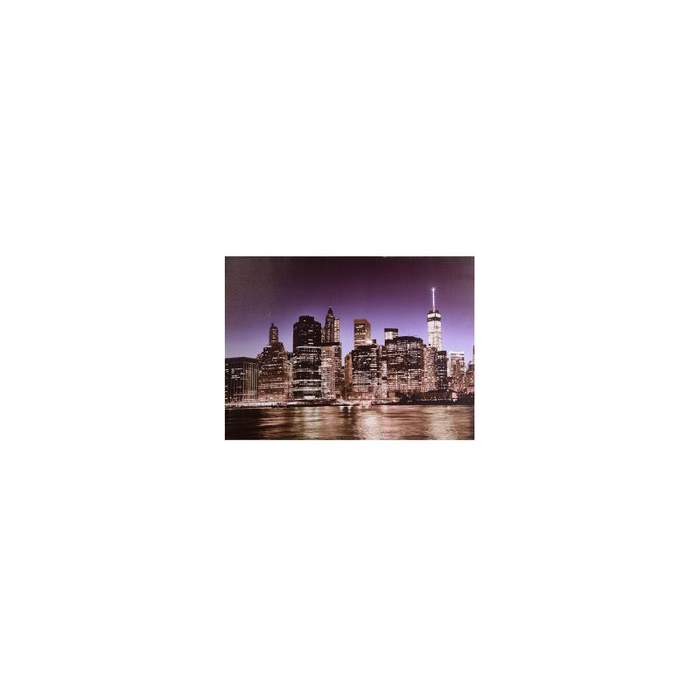 Quadro stampa bluetooth città notte cm 80x60x4