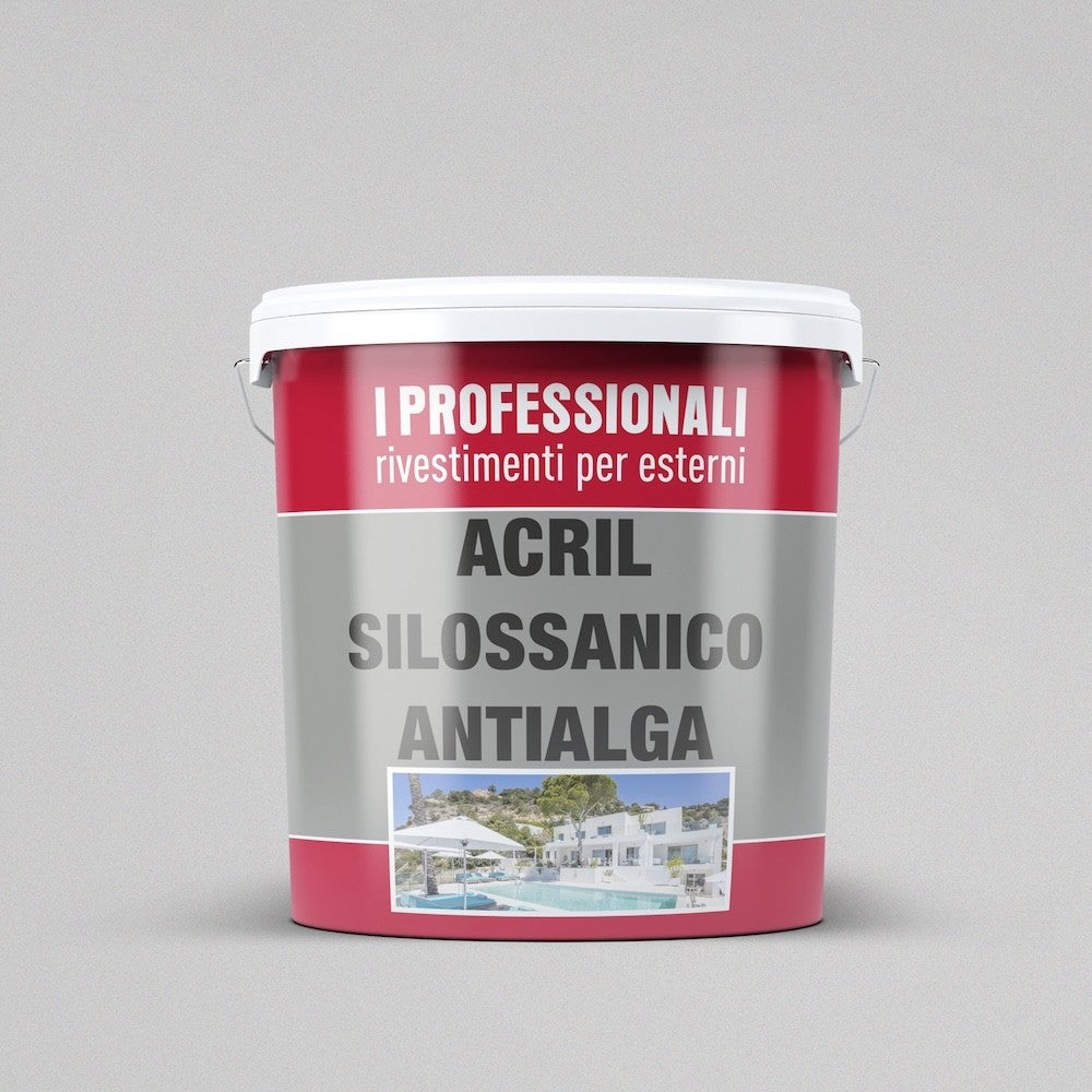 Pittura Murale Acril Silossanico Antialga Esterno - Rivestimenti Esterni B688 - Litri 14