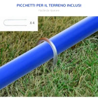 Set Agility Dog con 4 Archi Componibili e Borsa da Trasporto, in PE e ABS, 88x64x95 cm, Blu e Arancione