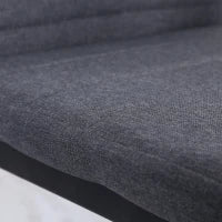 Set 4 Sedie Imbottite per Soggiorno o Sala da Pranzo, Sedie da Cucina Moderne, in Metallo e Tessuto Grigio