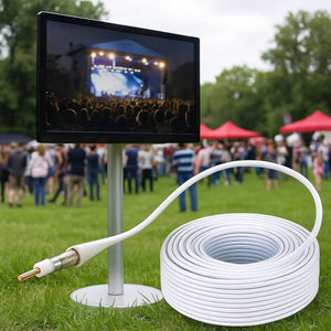 Cavo coassiale 75Ω Ø6,5mm classe b ccs bobina da 50 metri per uso tv e satellite