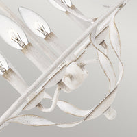 Lampadario Industrial Nordico Bradbury Acciaio Bianco Antico 4 Luci E14