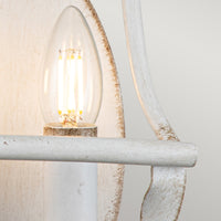 Applique Industrial Nordico Bradbury Acciaio Bianco Antico 2 Luci E14