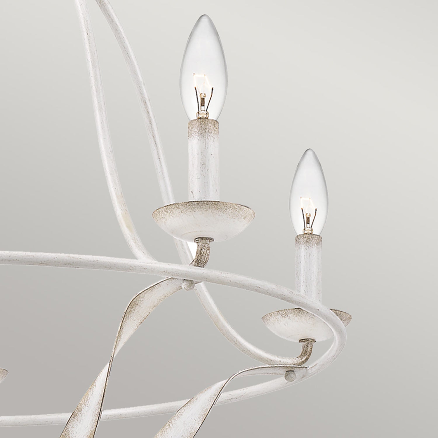 Lampadario Industrial Nordico Bradbury Acciaio Bianco Antico 5 Luci E14