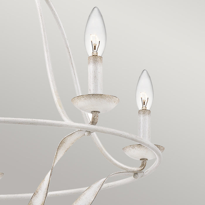 Lampadario Industrial Nordico Bradbury Acciaio Bianco Antico 5 Luci E14