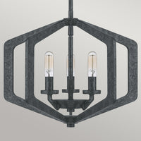 Lampadario Industrial Nordico Vanguard Acciaio Nero Antico 3 Luci E14