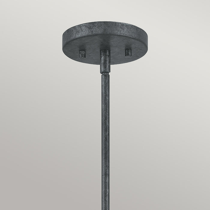Lampadario Industrial Nordico Vanguard Acciaio Nero Antico 3 Luci E14