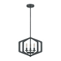 Lampadario Industrial Nordico Vanguard Acciaio Nero Antico 3 Luci E14