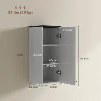 Armadietto Bagno da Parete con 3 Ripiani e Mensole Regolabili, 30x32x73 cm, Bianco