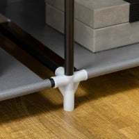 Armadio di Tessuto Pieghevole Ropero Portatile con 6 Ripiani e 1 Asta Appendiabiti per Camera da Letto 103x43x162,5cm Grigio Scuro