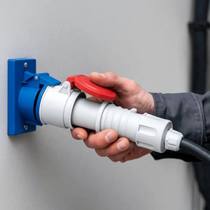 Presa mobile diritta industriale rossa 3p+t 16a trifase 380v ip44 gw62008h